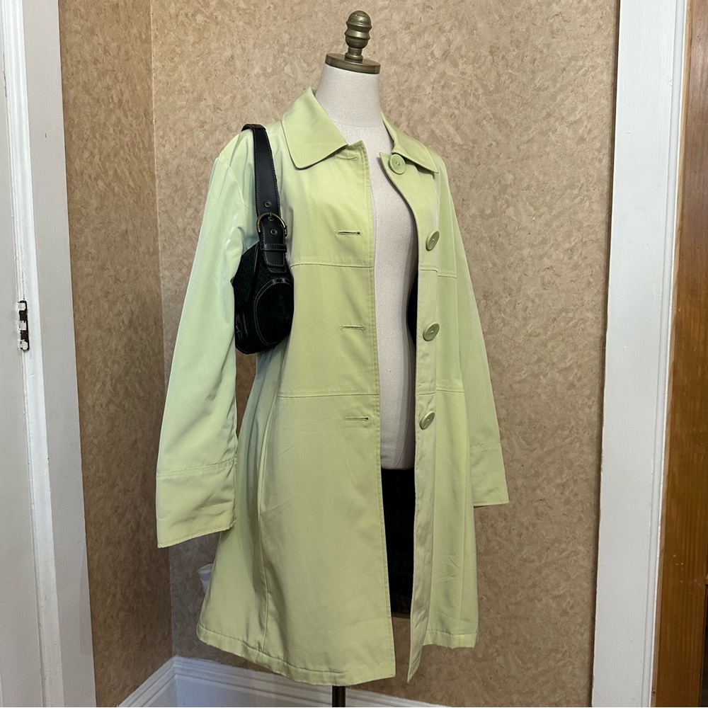 Liz Claiborne Light Green Trench Coat